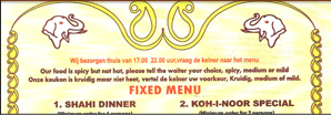 menukaart